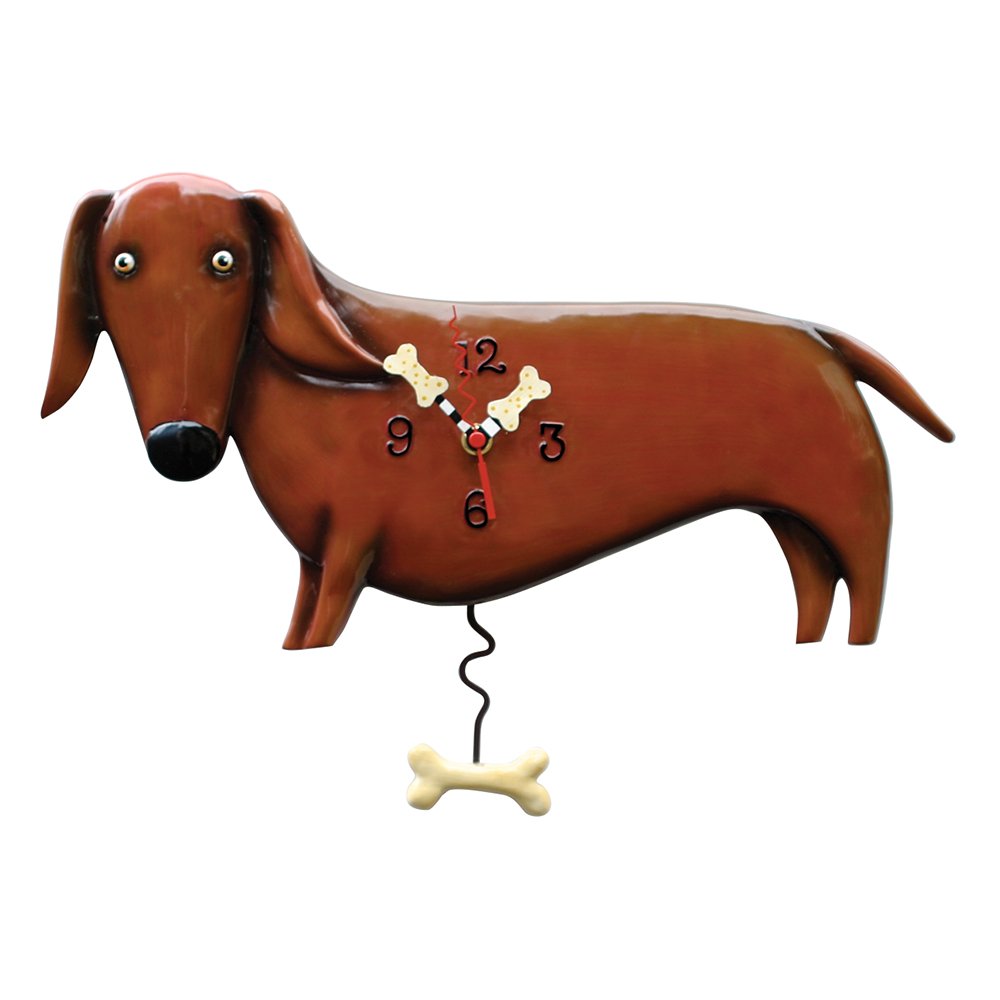 Oscar Clock (brown dachshund)