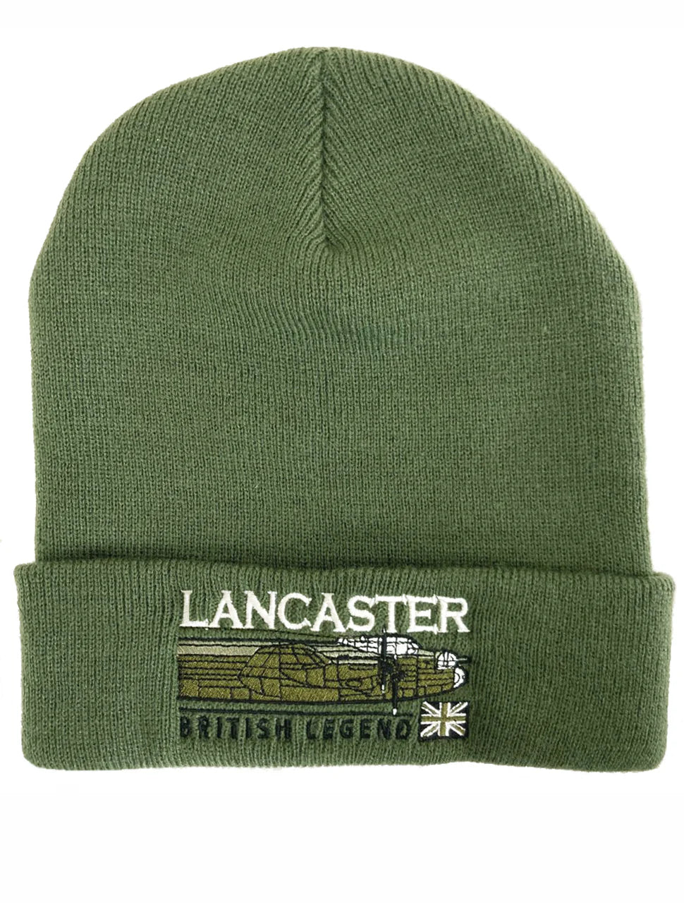 Avro Lancaster WW2 Heavy Bomber RAF Aircraft Embroidered Green Beanie Hat