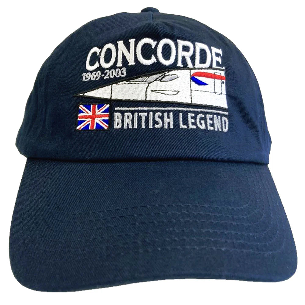 Aérospatiale BAC Concorde Supersonic Passenger Aircraft Embroidered Navy Adjustable Baseball Cap