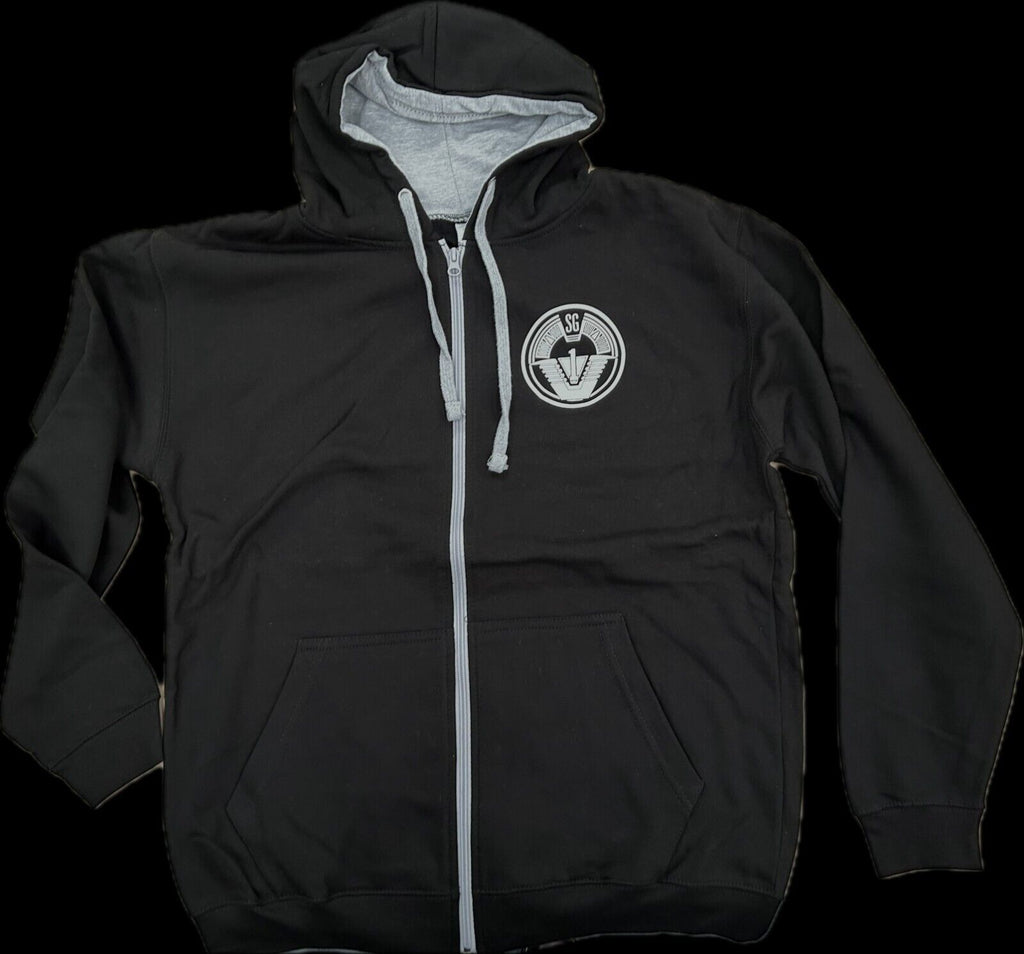 STARGATE Origin / Earth Symbol - Distressed Design ZIPPED HOODIE for Film fans