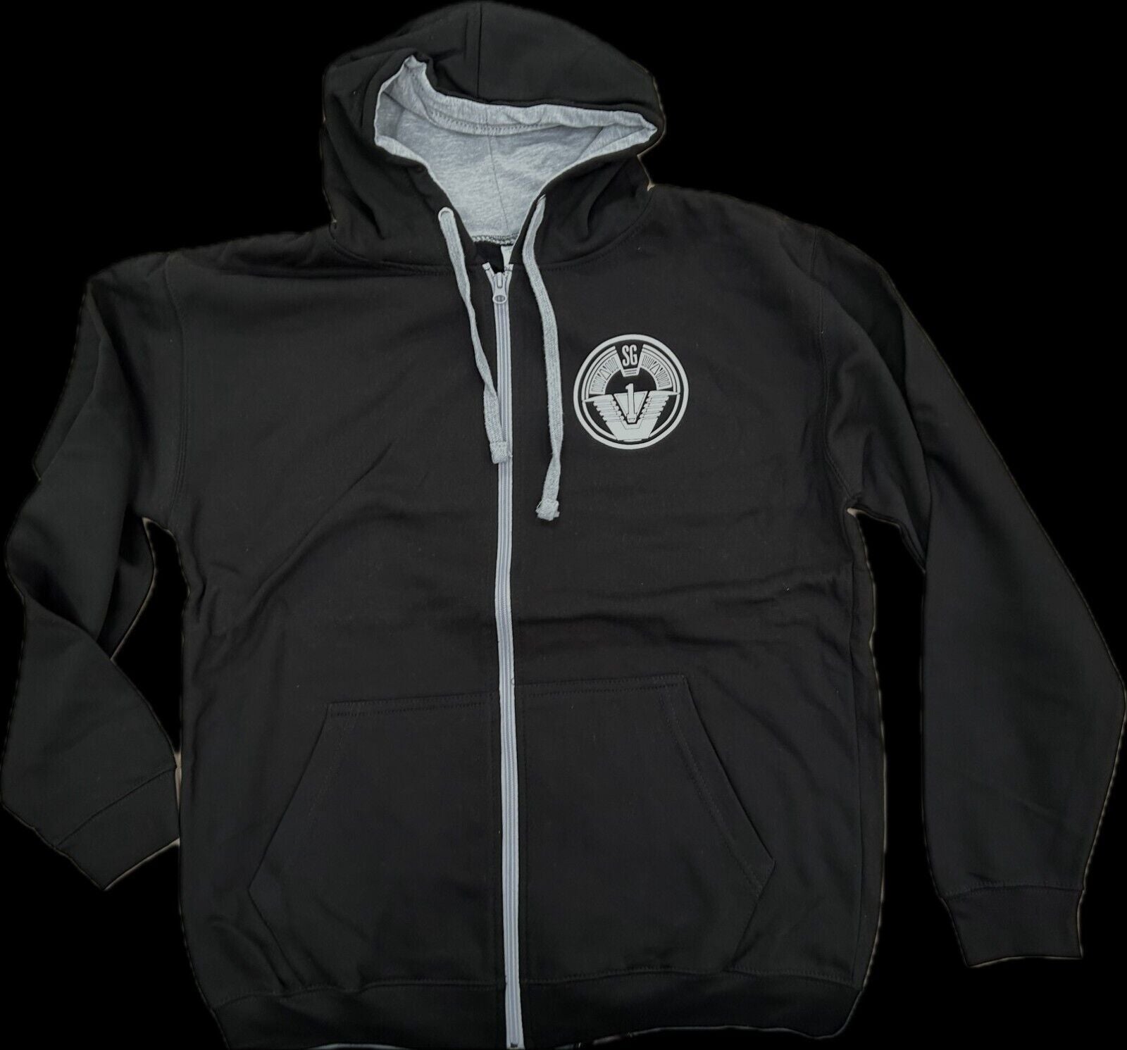 STARGATE Origin / Earth Symbol - Distressed Design ZIPPED HOODIE for Film fans