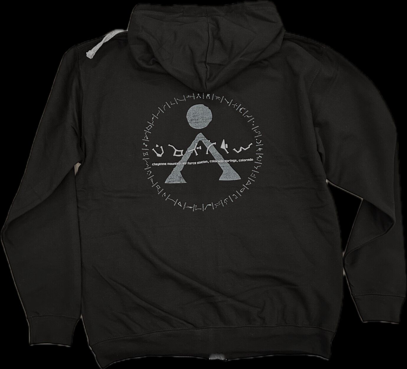 STARGATE Origin / Earth Symbol - Distressed Design ZIPPED HOODIE for Film fans